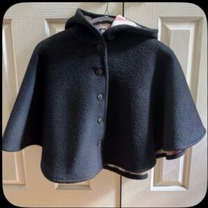 AUTH Burberry Hooded Cape Poncho L